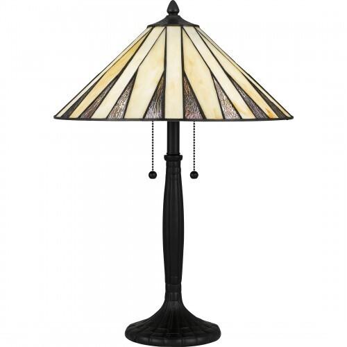 Quoizel TF5617MBK Tiffany Table lamp tiffany 2 lights matte black Table Lamp