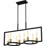 Quoizel QLC5631MBK Quoizel Linear Chandelier Island 8 lights matte black Island Light