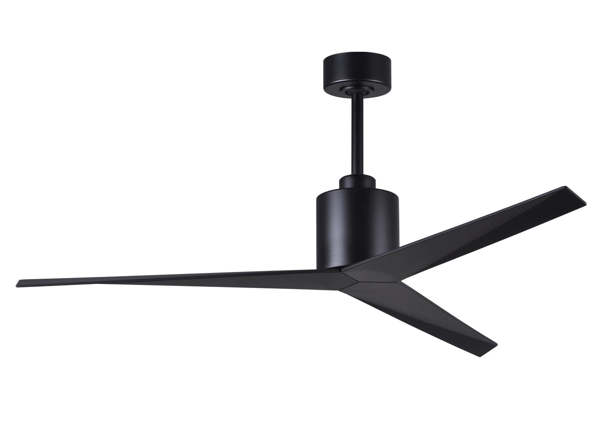 Matthews Fan EK-BK-BK Eliza 3-blade paddle fan in Matte Black finish with matte black all-weather ABS blades. Optimized for wet locations.