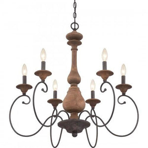 Quoizel ABN5006RK Auburn Chandelier 6-light rustic black Chandelier