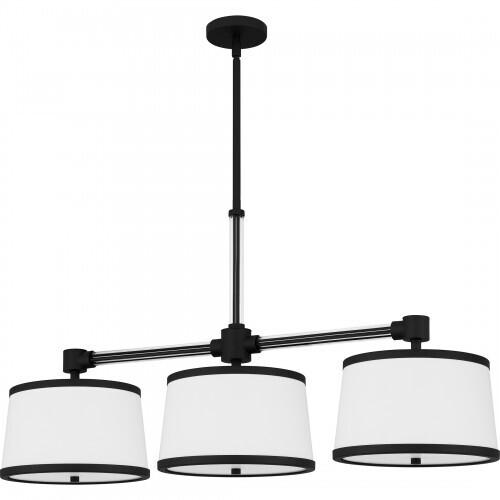 Quoizel KYL342MBK Kylen Linear chandelier 3 lights matte black Island Light