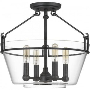 Quoizel WEL1717GK Wells Semi-flush mount 4 light grey ash Semi-Flush Mount