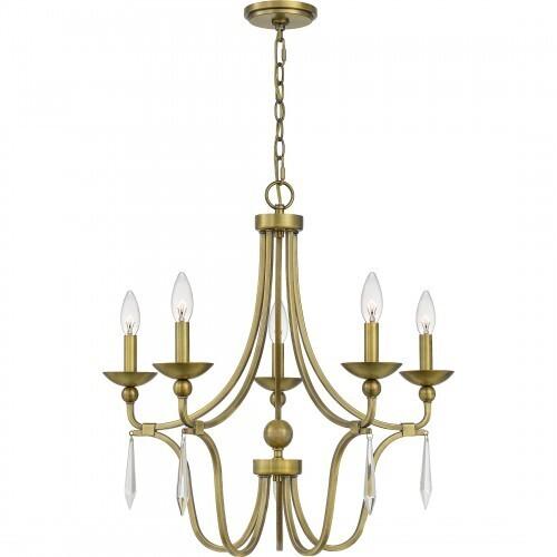 Quoizel JOU5025AB Joules Chandelier 5 light aged brass Chandelier