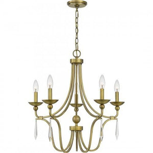 Quoizel JOU5025AB Joules Chandelier 5 light aged brass Chandelier