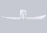 Matthews Fan LW-MWH-MWH Lindsay ceiling fan in Matte White finish with 52" solid matte white wood blades and eco-friendly, dimmable LED light kit.