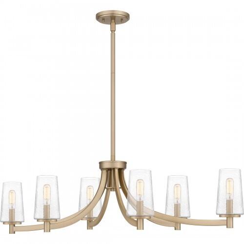 Quoizel MIC638BGD Miccio Linear chandelier 6 lights bronze gold Island Light