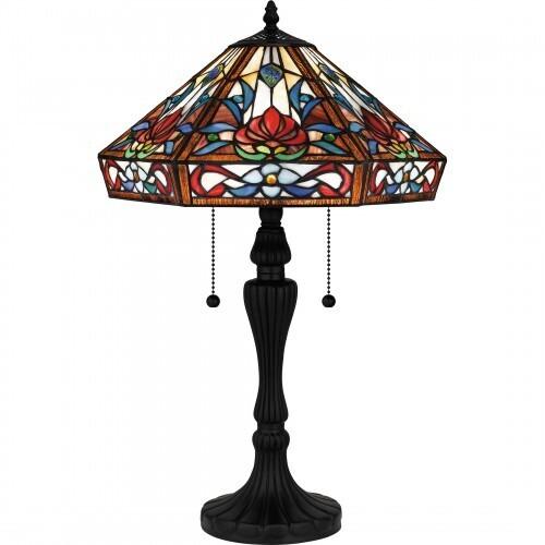 Quoizel TF16142MBK Tiffany Table lamp tiffany 2 lights matte black Table Lamp