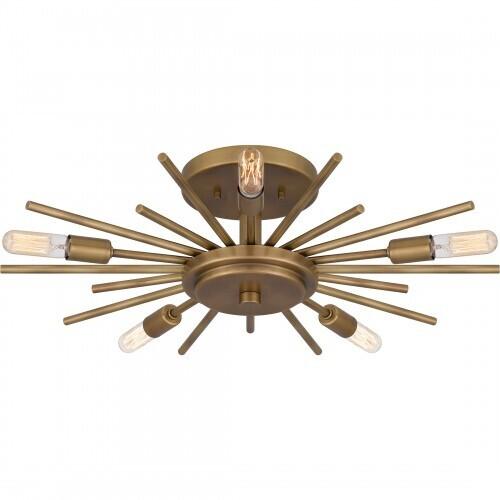 Quoizel QSF6158WS Quoizel Semi-Flush Mount Semi flush 5 lights weathered brass Semi-Flush Mount