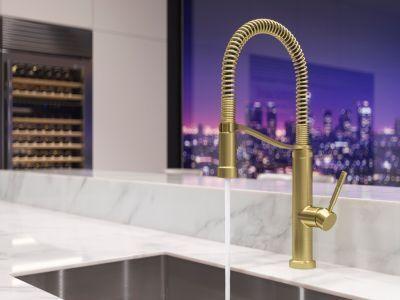 Pfister Brushed Gold Culinary Kitchen Faucet GT529-BRUBG