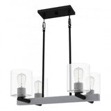 Quoizel CDW5022MBK Caldwell Linear chandelier 4 lights matte black Island Light