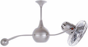 Matthews Fan B2K-BN-MTL-DAMP Brisa 360° counterweight rotational ceiling fan in Brushed Nickel finish with metal blades for damp locations.
