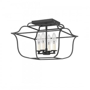 Quoizel GLY1714BA Gallery Semi flush mount 4 light royal ebony Semi-Flush Mount