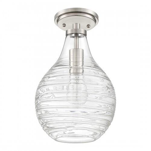 Quoizel QSF4019BN Genie Semiflush mount 1 light  brushed nickel Semi-Flush Mount