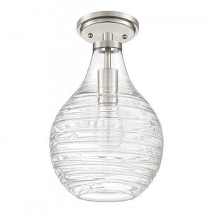 Quoizel QSF4019BN Genie Semiflush mount 1 light  brushed nickel Semi-Flush Mount