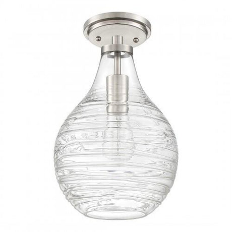 Quoizel QSF4019BN Genie Semiflush mount 1 light  brushed nickel Semi-Flush Mount