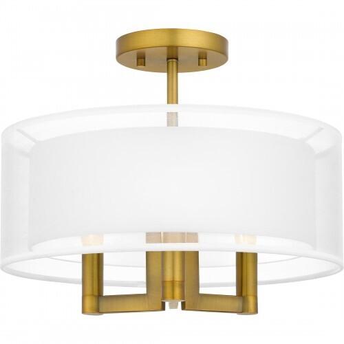 Quoizel QSF5576AB Quoizel Semi-Flush Mount Semi flush 3 lights aged brass Semi-Flush Mount
