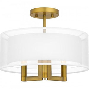 Quoizel QSF5576AB Quoizel Semi-Flush Mount Semi flush 3 lights aged brass Semi-Flush Mount