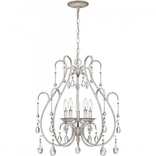 Quoizel BLC5005AWH Blanca Chandelier 5 light antique white Chandelier