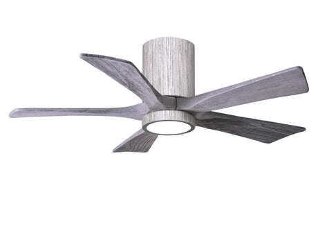 Matthews Fan IR5HLK-BW-BW-42 IR5HLK five-blade flush mount paddle fan in Barn Wood finish with 42” solid barn wood tone blades and integrated LED light kit.