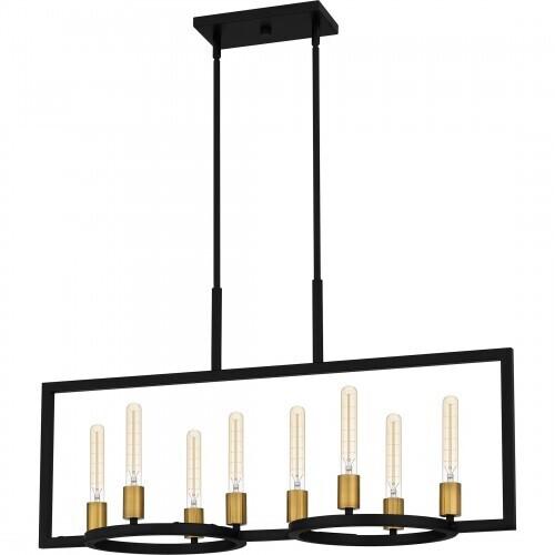 Quoizel QLC5631MBK Quoizel Linear Chandelier Island 8 lights matte black Island Light