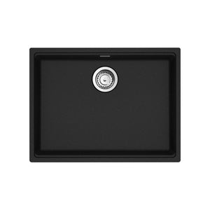 FRANKE MAG11023ADA-ONY-S Maris Undermount 25-in x 18.94-in Granite ADA Single Bowl Sink in Onyx In Onyx