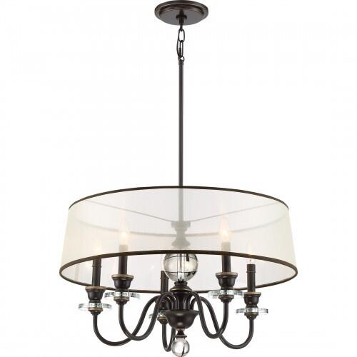 Quoizel CRY5005PN Ceremony 5 light chandelier palldn brnz Chandelier