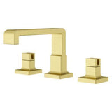 Verve 2-Handle 8 in. - 15 in. Widespread Bathroom Faucet without Handles with Ribbon Spout in Brushed Gold