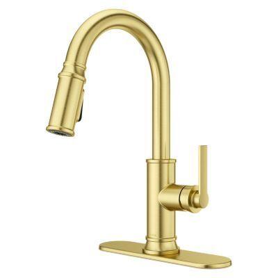 Pfister Brushed Gold 1-handle Pull-down Kitchen Faucet