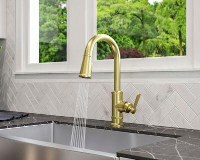 Pfister Brushed Gold 1-handle Pull-down Kitchen Faucet