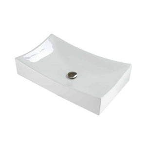LENOVA PAC-08 Above Counter Single Bowl 25-1/2 x 15-1/4 5 - White VESSEL BATHROOM SINK Bathroom,Bathroom Sinks,Vessel Sinks, Lenova Porcelain Bathroom Sinks