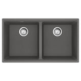 FRANKE MAG1201515-SHG-S Maris Undermount 33-in x 18.94-in Granite Double Bowl Kitchen Sink in Stone Grey In Stone Grey