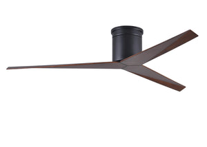 Matthews Fan EKH-BK-WN Eliza-H 3-blade ceiling mount paddle fan in Matte Black finish with walnut ABS blades.