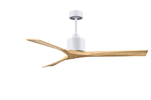 Matthews Fan NK-MWH-LM-60 Nan 6-speed ceiling fan in Matte White finish with 60” solid light maple tone wood blades
