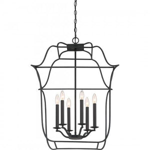 Quoizel GLY5206BA Gallery 6 light foyer ryl ebony Pendant