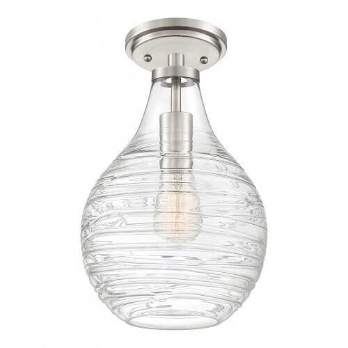 Quoizel QSF4019BN Genie Semiflush mount 1 light  brushed nickel Semi-Flush Mount