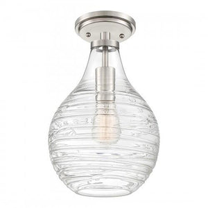 Quoizel QSF4019BN Genie Semiflush mount 1 light  brushed nickel Semi-Flush Mount