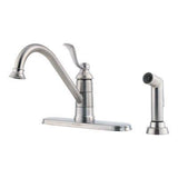 Portland 1-Handle Kitchen Faucet with Side Spray in Stainless Steel