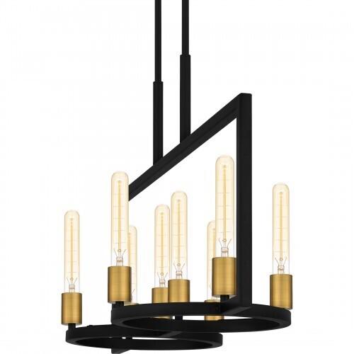 Quoizel QLC5631MBK Quoizel Linear Chandelier Island 8 lights matte black Island Light