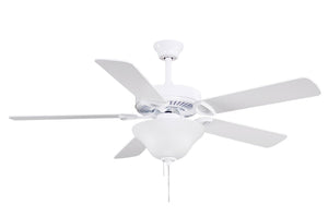 Matthews Fan AM-USA-WH-52-LK America 3-speed ceiling fan in gloss white finish with 52