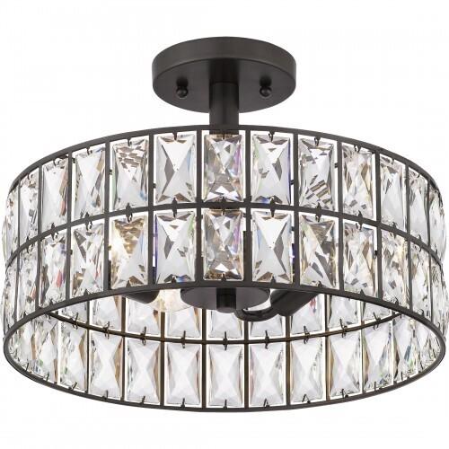 Quoizel QF4046WT Coffman Semi-flush mount 3 light western bronze Semi-Flush Mount