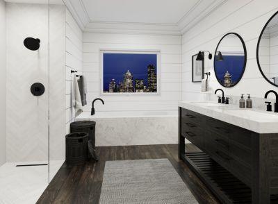 Pfister Matte Black 2-handle Roman Tub Trim, Less Hub & Handles RT6-5NCB