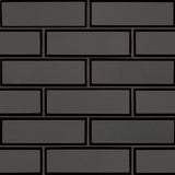 Metallic gray bevel subway 11.73X11.73 glass mesh mounted mosaic tile SMOT GLSST MEGRBE8MM product shot multiple tiles angle view