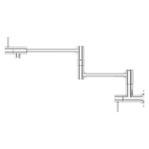 Pfister Polished Chrome Lita Wall Mount Pot Filler GT533-PFC
