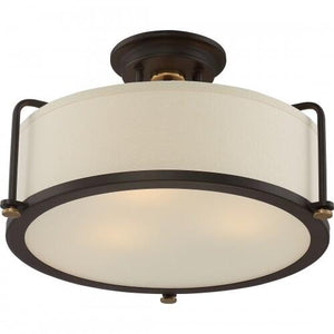 Quoizel QF1715WT Calvary Semi flush wstrn brnz  3lts Semi-Flush Mount