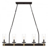 Quoizel LSB539OZ Lisbon Linear chandelier 5 lights old bronze Island Light