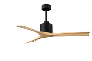 Matthews Fan NK-BK-LM-52 Nan 6-speed ceiling fan in Matte Black finish with 52” solid light maple tone wood blades