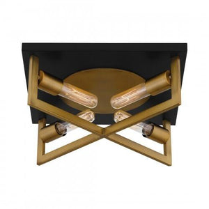 Quoizel QFL5353AB Brunson Flushmount 4 lights aged brass Flush Mount