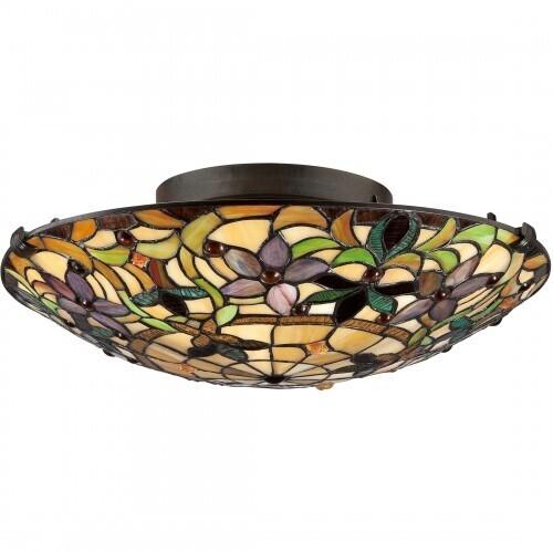 Quoizel TF1396SVB Kami Flush mount  tiff vintage bronze 17"d Flush Mount