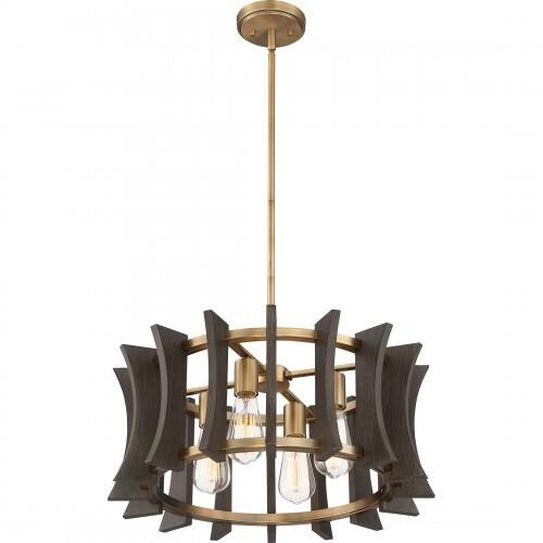 Quoizel QOP5196AB Cordelia Pendant  4 light aged brass Pendant