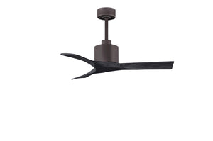 Matthews Fan NK-TB-BK-42 Nan 6-speed ceiling fan in Textured Bronze finish with 42” solid matte black wood blades